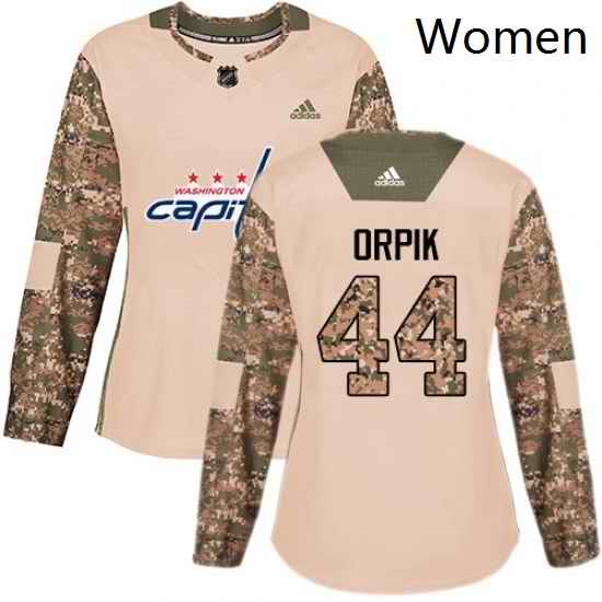 Womens Adidas Washington Capitals 44 Brooks Orpik Authentic Camo Veterans Day Practice NHL Jersey